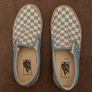 light blue checkered vans